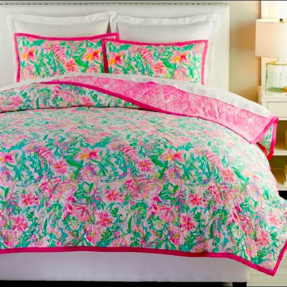 Lilly Pulitzer Reversible Cotton Quilt
